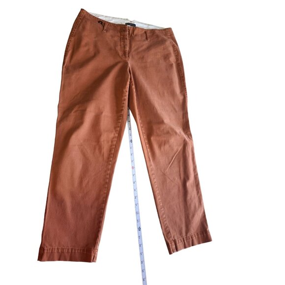 Lands End Womens Rust Chino Pants Size 10 Flat Front Straight Leg Preppy Office - Picture 1 of 8